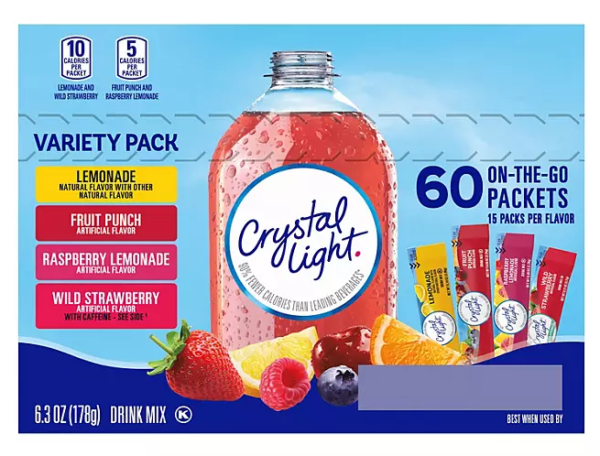 Crystal Light Variety Pack Drink Mix Packets 60