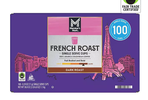 Member's Mark Dark Roast Coffee Pods, French, 100 ct.