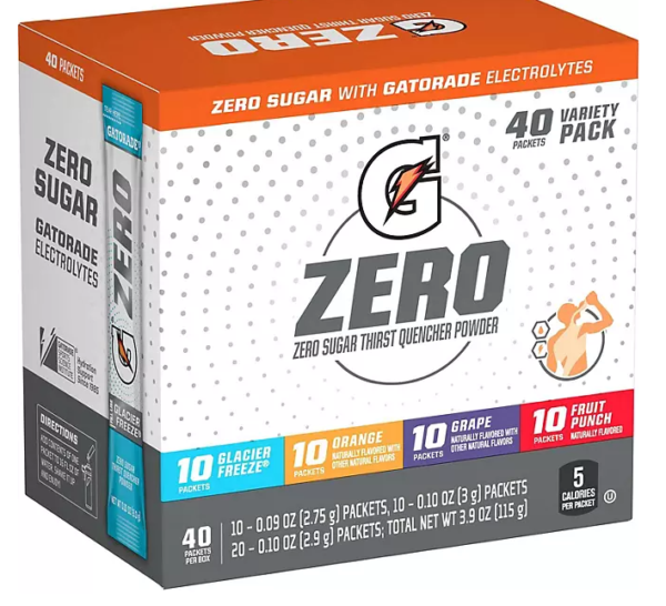 Gatorade G Zero Powder Variety Pack 40 pk.