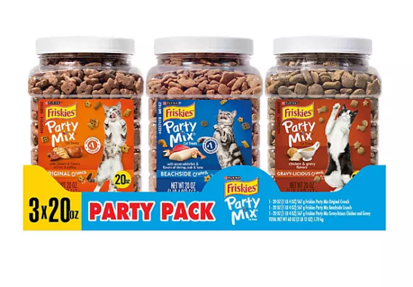 Friskies Party Mix Party Variety Pack, Cat Treats, 60 oz.