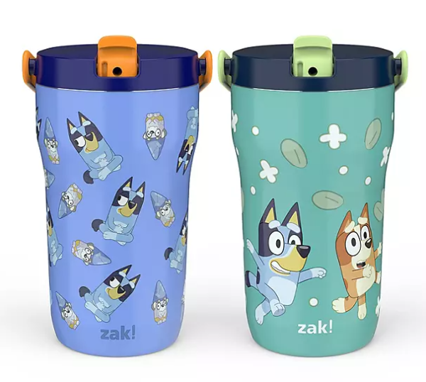 Zak Designs 14-oz. Stainless Steel Double Wall Sutton Grip Tumbler for Kids, 2-Piece Set (Assorted Colors)