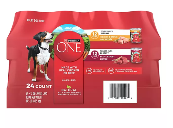 Purina ONE Mainline Variety Pack Adult Wet Dog Food, 24ct, 13 oz.