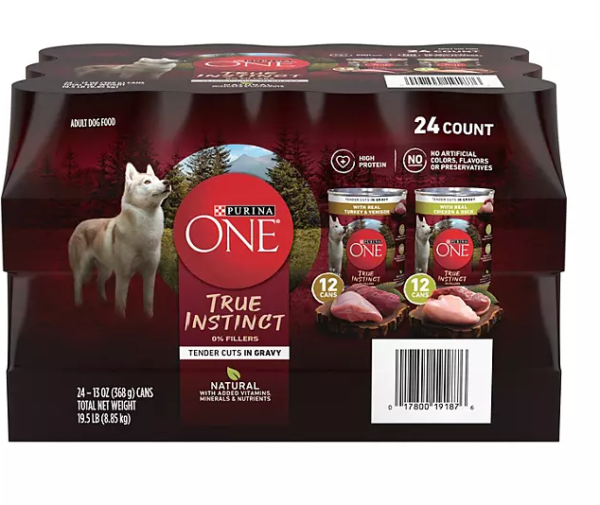 Purina ONE Natural True Instinct Variety Pack, Adult Wet Dog Food, 13 oz., 24 ct.