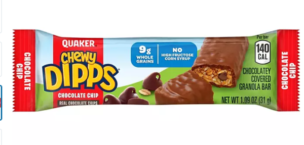 Quaker Chewy Dipps Granola Bars, Chocolate Chip, 34 pk.